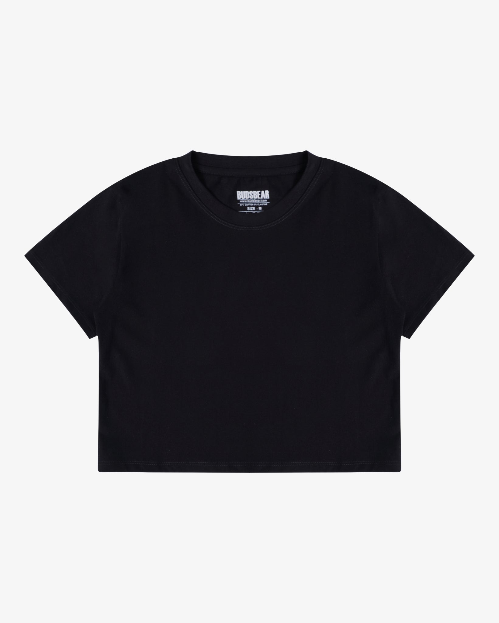 CROP-FIT COTTON PLAIN BLACK TOP