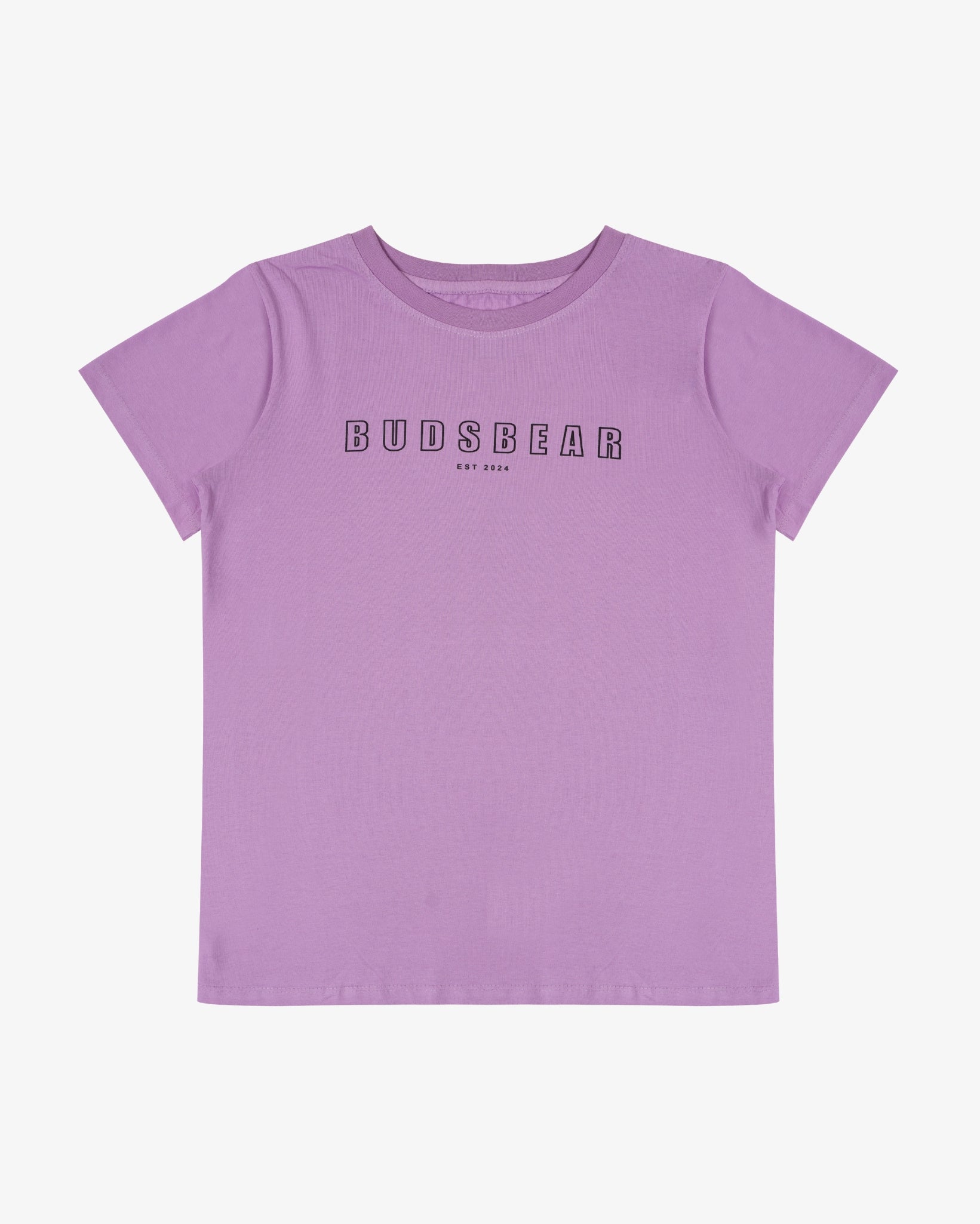 COMFORT-FIT COTTON LAVENDER T-SHIRT WITH LOGO OUTLINE