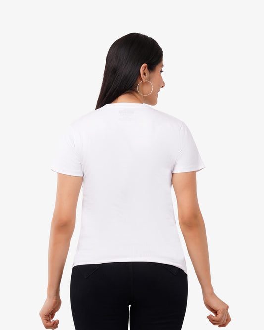 T-shirt femme en coton blanc coupe confortable