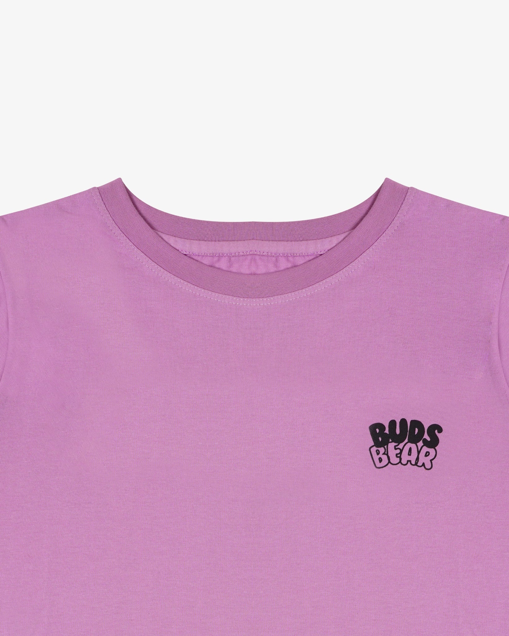 COMFORT-FIT COTTON LAVENDER T-SHIRT WITH LOGO ARTWORK