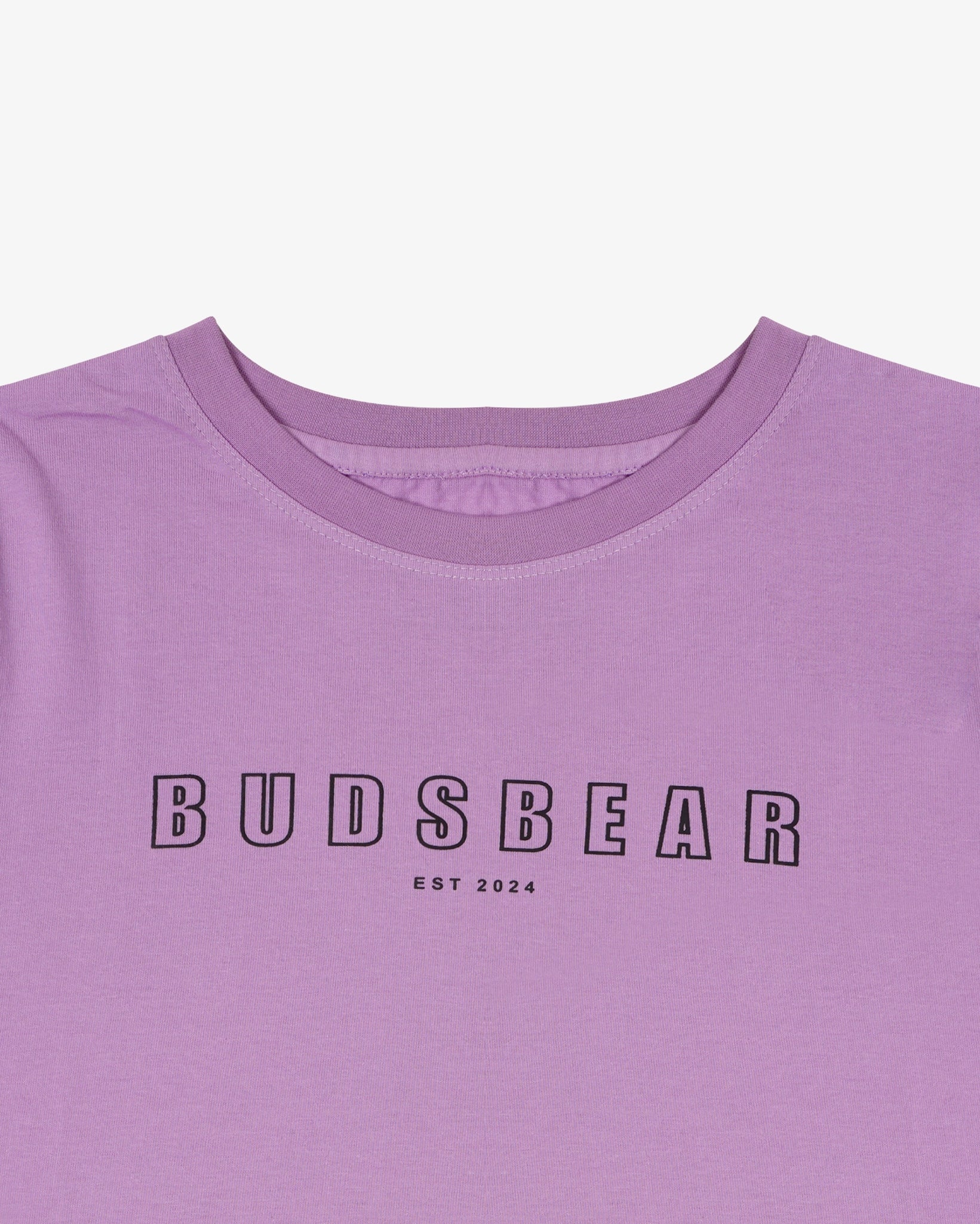 COMFORT-FIT COTTON LAVENDER T-SHIRT WITH LOGO OUTLINE