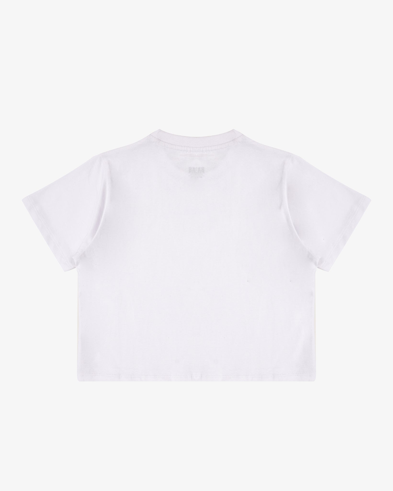 T-shirt blanc en coton imprimé coupe courte pour femme