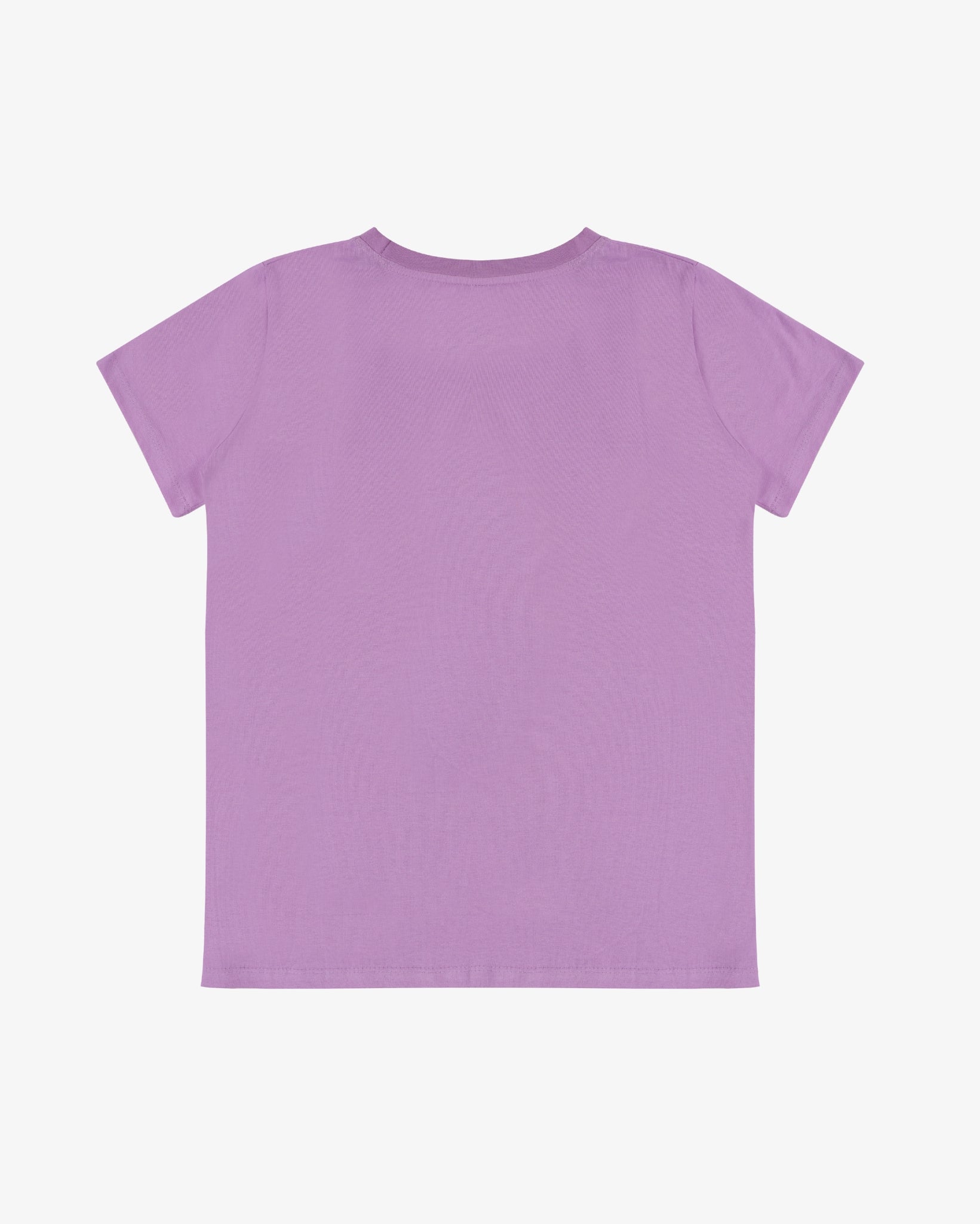 COMFORT-FIT COTTON LAVENDER T-SHIRT WITH LOGO OUTLINE