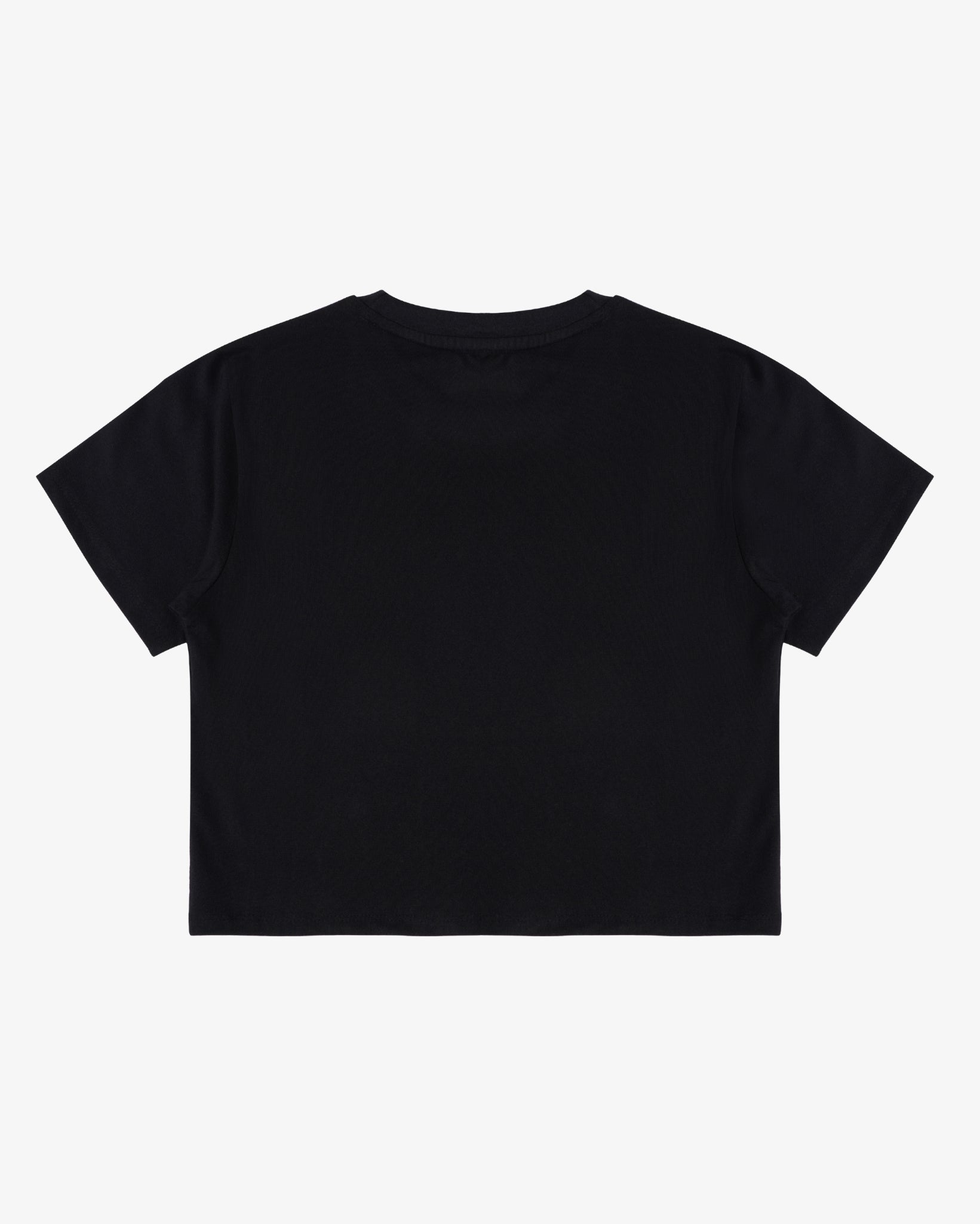 CROP-FIT COTTON PLAIN BLACK TOP