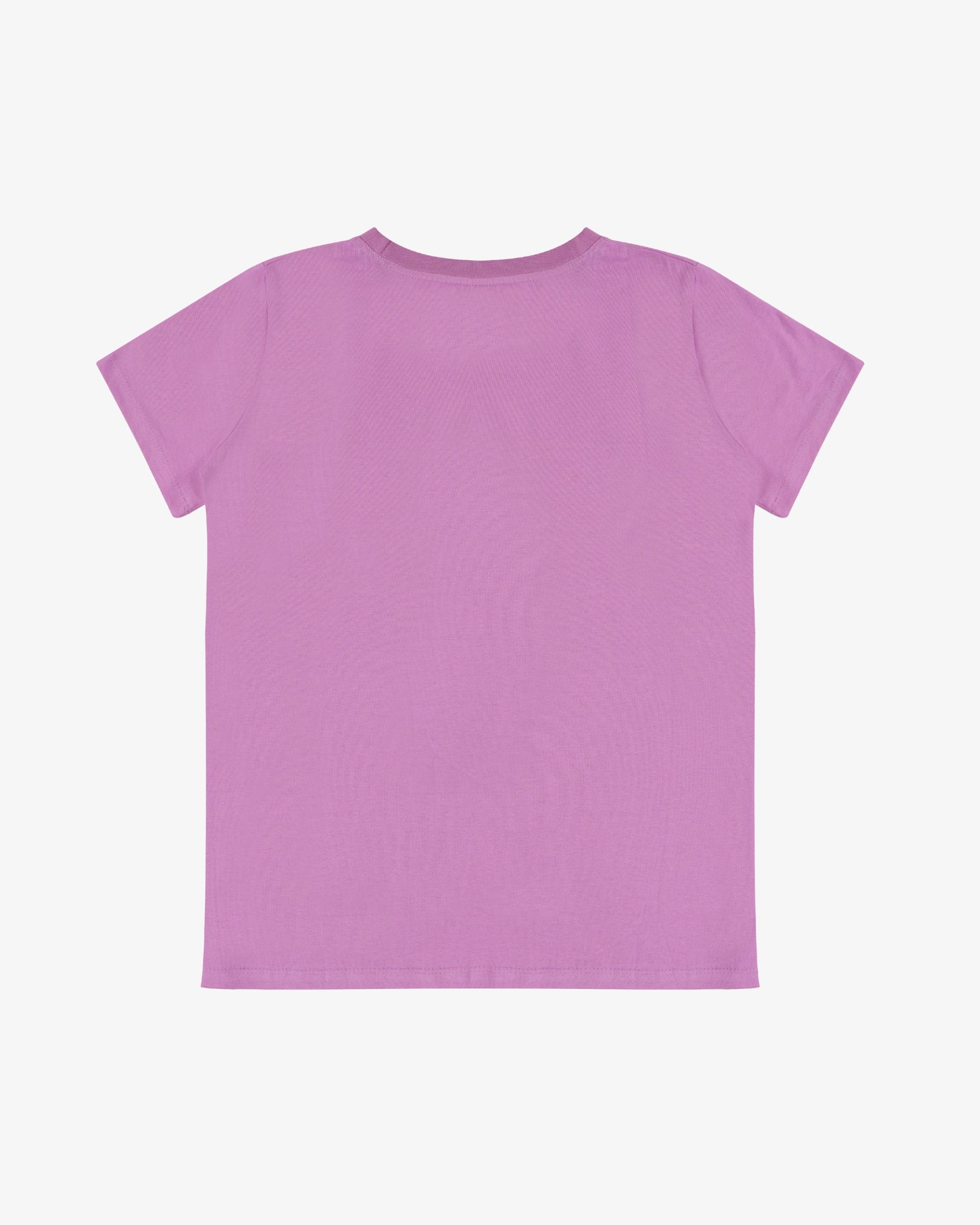 COMFORT-FIT COTTON LAVENDER T-SHIRT WITH LOGO ARTWORK