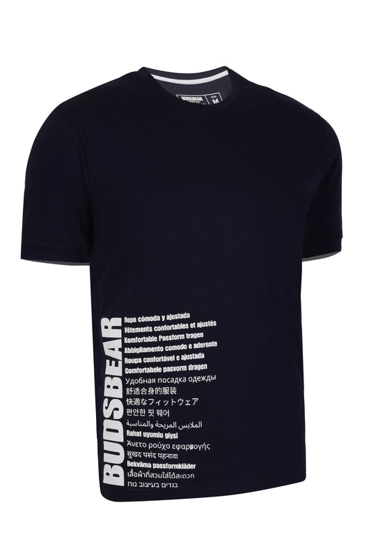 COMFORT-FIT COTTON T-SHIRT WITH PRINTED SIGNATURE ARTWORK