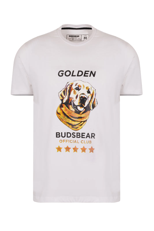 COMFORT-FIT COTTON T-SHIRT WITH PRINTED GRAPHIC GOLDEN CLUB